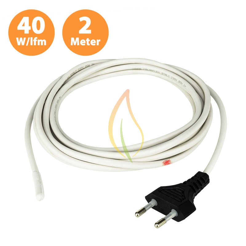 Silikon-Heizkabel 40W/m 2,0m + GH600 Outdoor Thermostat