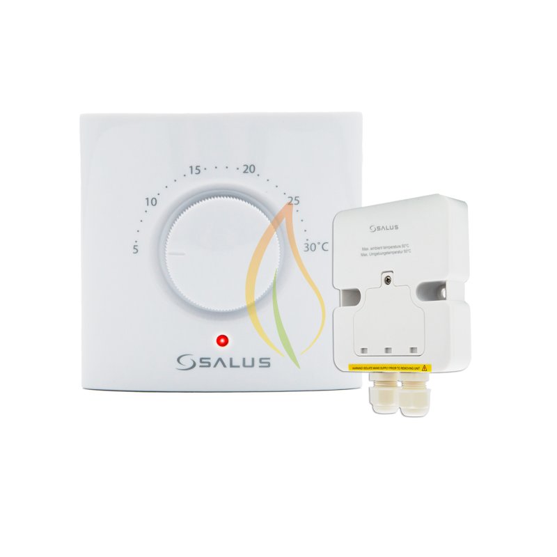 Salus Funk-Raumthermostat Set mit ERT20TXB analog Thermostat und Funk-Aufputz Empfänger SSR868