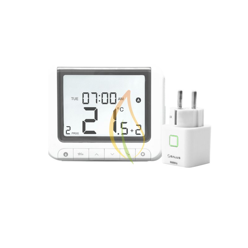 Salus Funk-Raumthermostat Set Digital Thermostat WBRT520TX + Funk-Steckdosen Empfänger SPE868