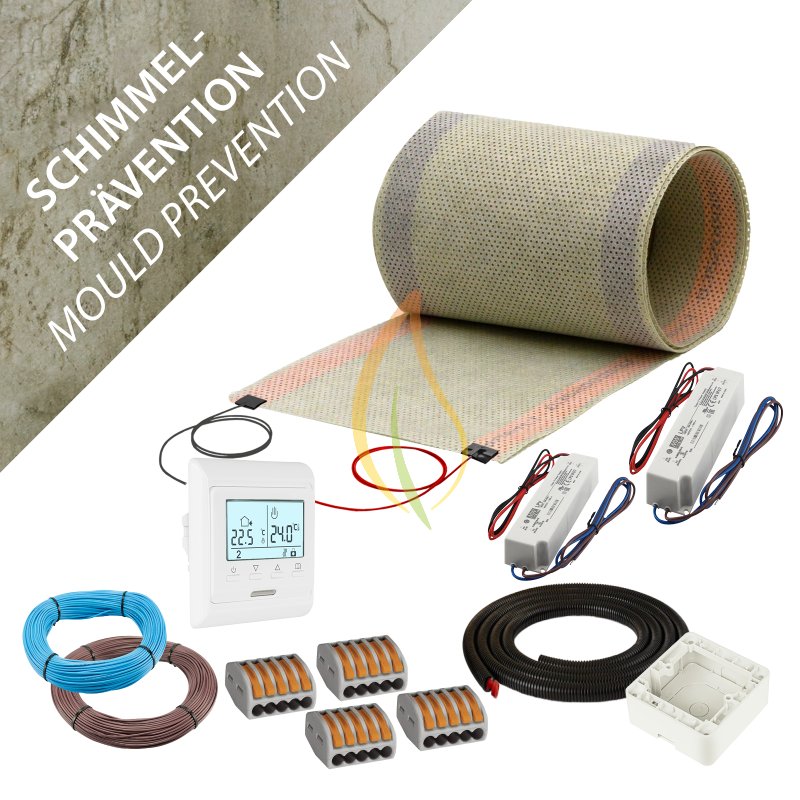 Komplett-Set 130W/m² Heizfolie Perforiert Schimmelprävention