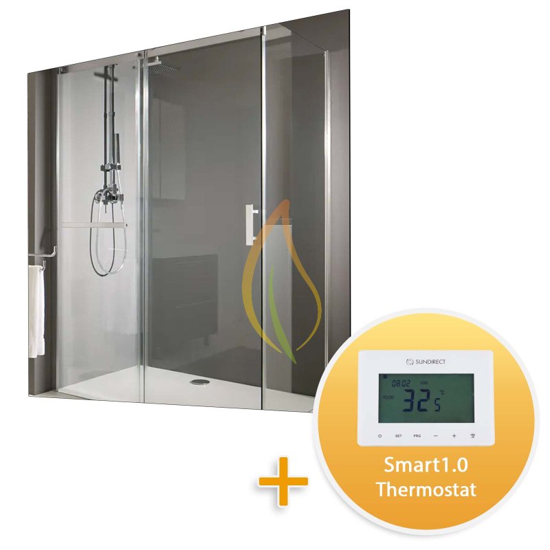 MD300-Plus Spiegel Infrarotheizung 60x60cm 300Watt mit Smart1.0 Thermostat