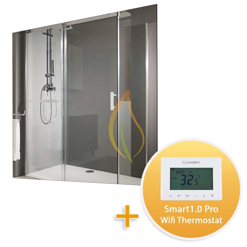 MD300-Plus Spiegel Infrarotheizung 60x60cm 300Watt mit Smart1.0 Pro Wifi-Thermostat