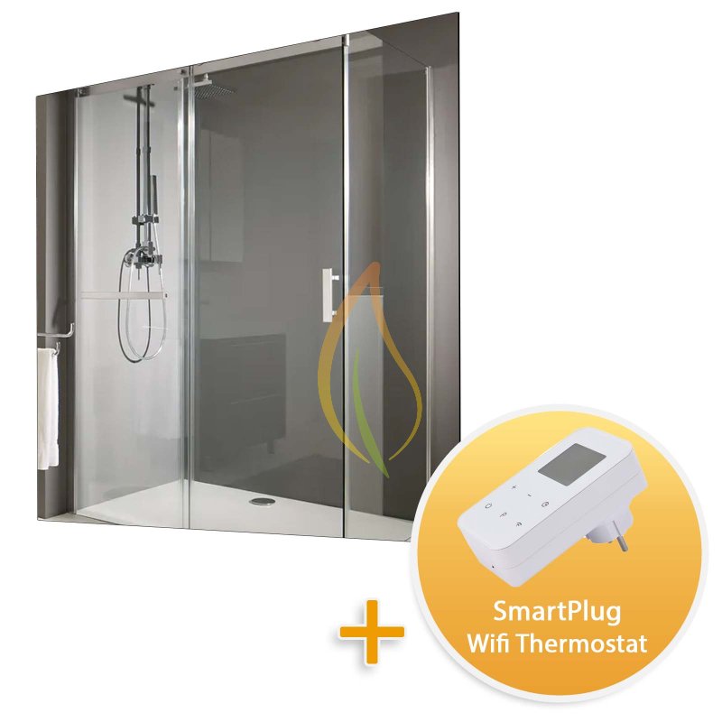 MD300-Plus Spiegel Infrarotheizung 60x60cm 300Watt mit Smart Steckdosenthermostat