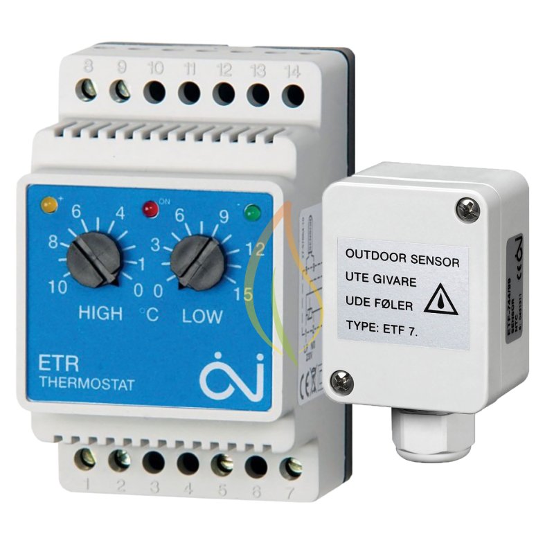 ETR/F-1447A Steuerung von Eis- und Schneeschmelze für Dachrinnen inkl. Sensor