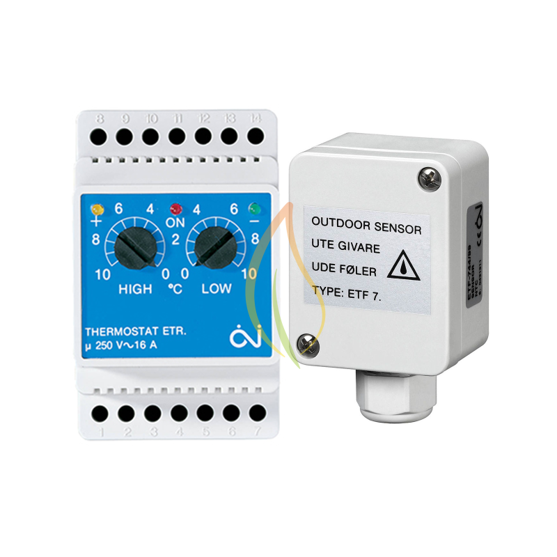 ETR/F-1447A Steuerung von Eis- und Schneeschmelze für Dachrinnen inkl. Sensor