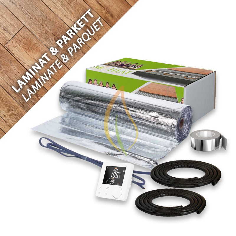 Komplett-Set Aluheizmatte für Laminat & Parkett 16m