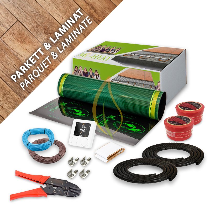 Komplett-Set 130 Watt/m² Premium Heizfolie für Parkett & Laminat