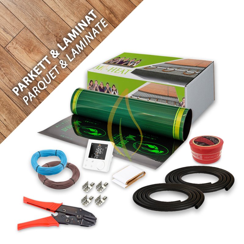Komplett-Set Premium Heizfolie für Parkett & Laminat 18m