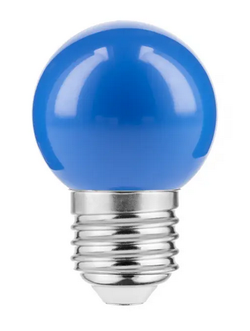 E27 LED Leuchtmittel BLAU 1Watt 50Lumen 45mm Durchmesser