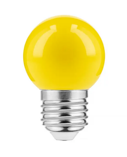 E27 LED Leuchtmittel GELB 1Watt 50Lumen 45mm Durchmesser