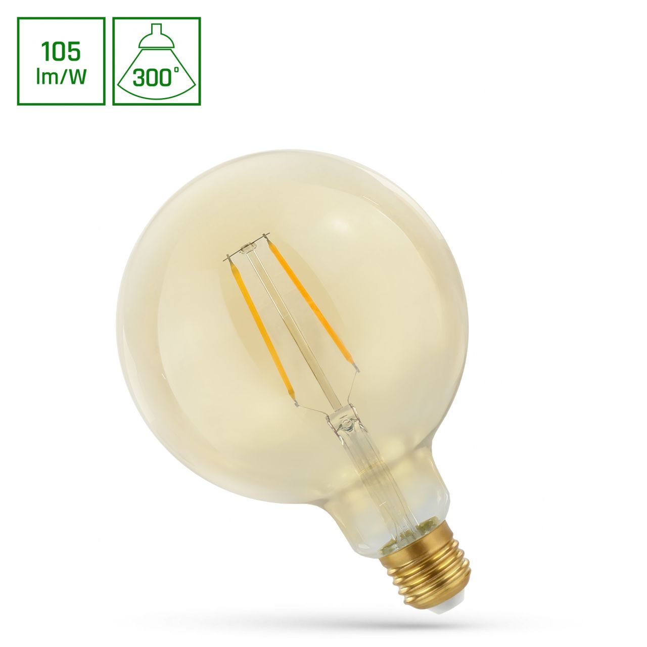 E27 LED Leuchtmittel G125 2W warmweiß