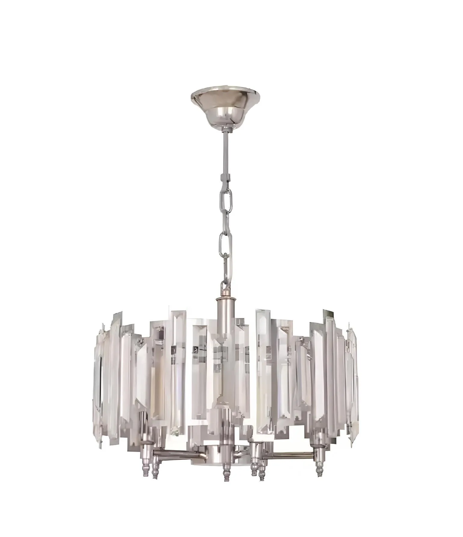 Runde Lampe Leuchte Silberne Deckenleuchte Beleuchtung Lampe 50x65cm
