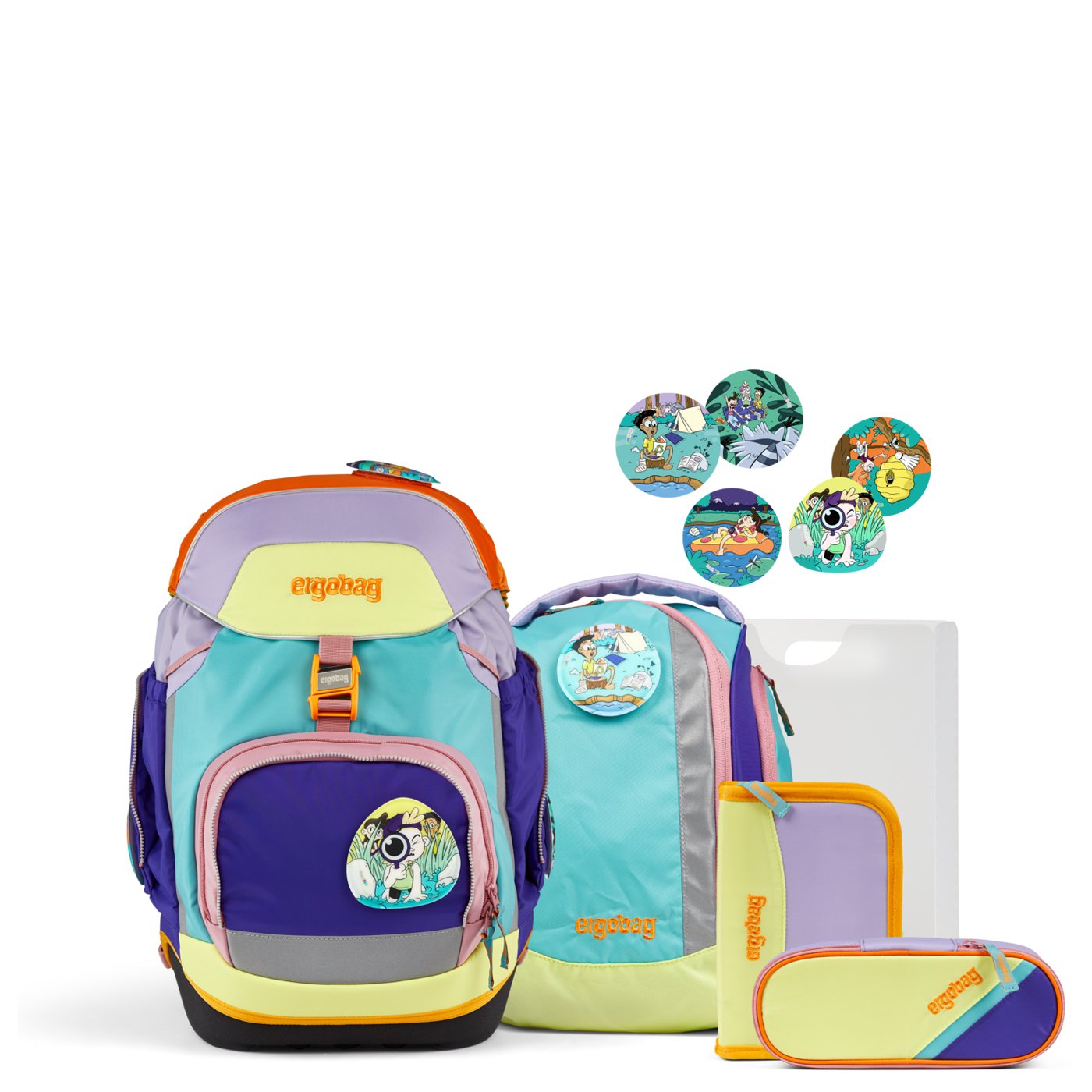 Ergobag Schulranzen Set 6tlg. Pack (2024) Comic NaturBärlebnis