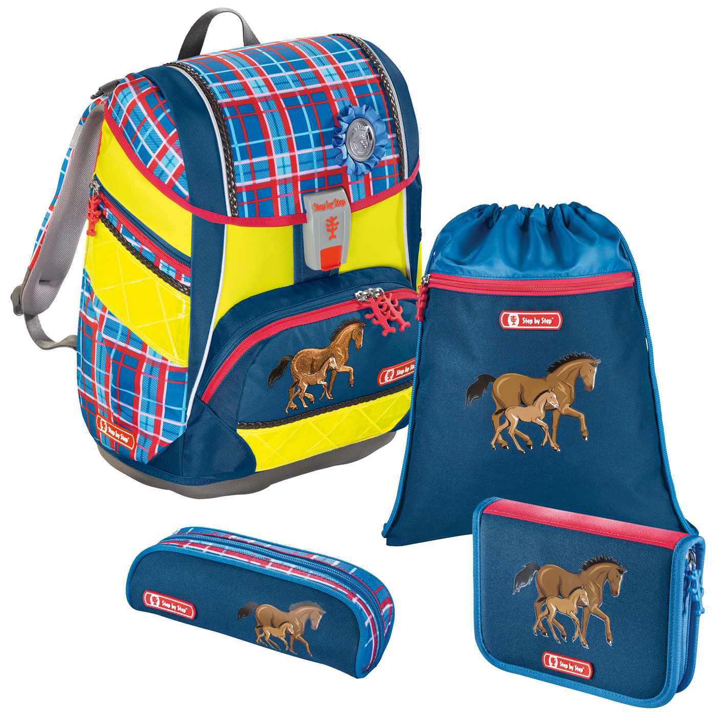 Step by Step Schulranzen Set 4tlg. 2in1 DIN Horse Family