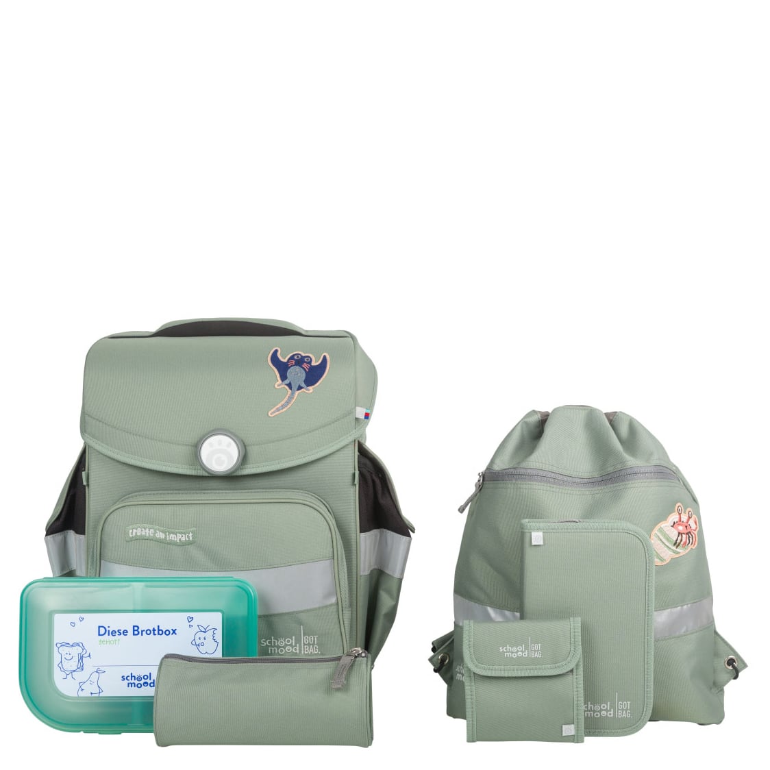 School-Mood Schulranzen Set 6tlg. Timeless Ocean Collection reef