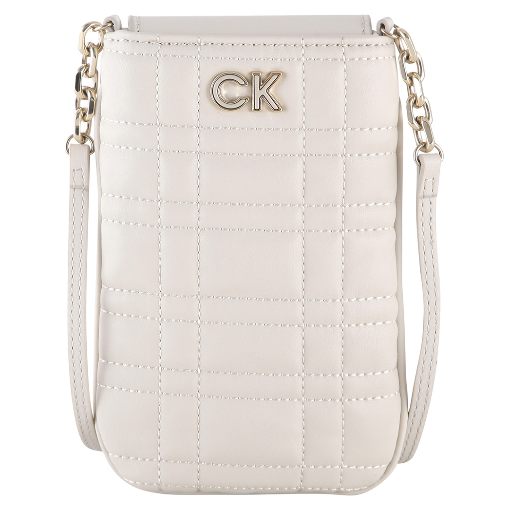 Calvin Klein Umhängetasche RE-Lock Quilt Handyetui ecru