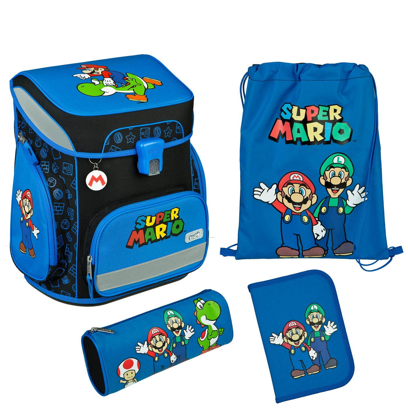 Scooli Schulranzen Set 5tlg. EasyFit Super Mario (2025)