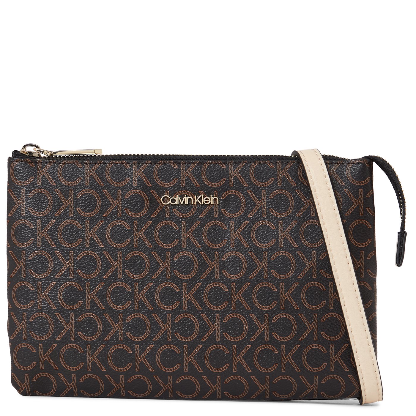 Calvin Klein Umhängetasche Must EW Xbody brown ck mono mix