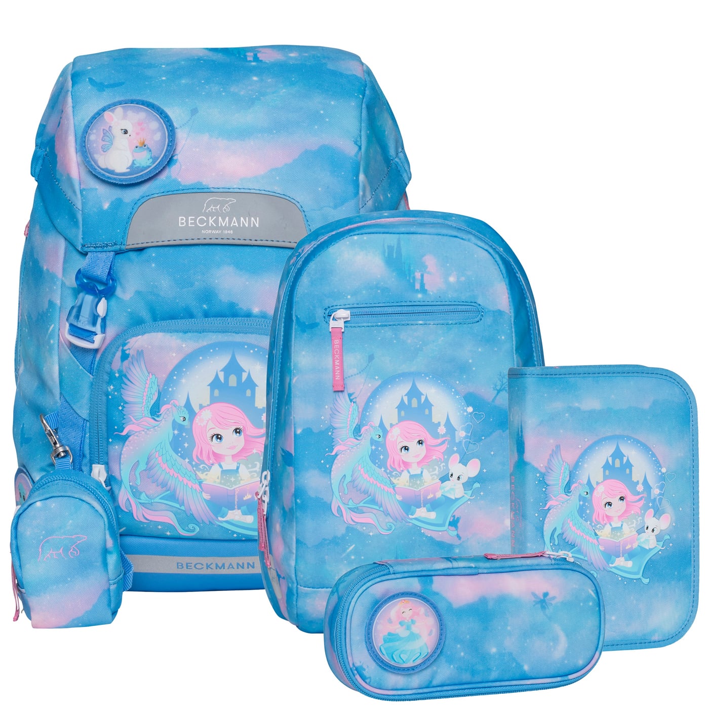 BECKMANN Norway Schulranzen Set 6tlg. Classic 22l Fairytale