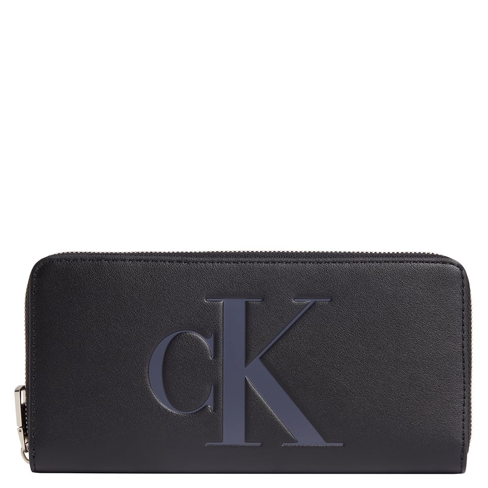 Calvin Klein Jeans Langbörse Damen Sculpted Zip Around Mono black