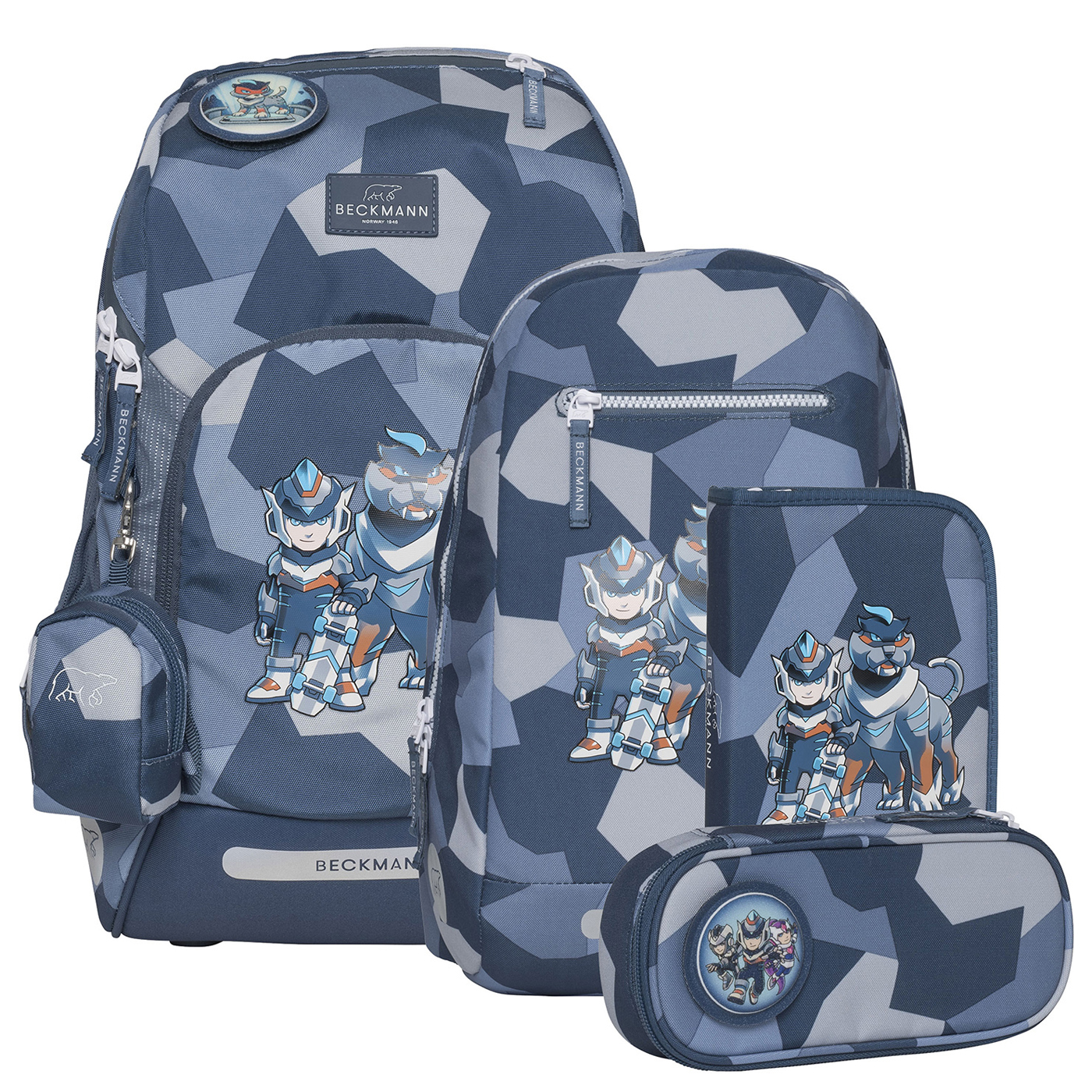 BECKMANN Norway Schulranzen Set 6tlg. Active Air FLX Tiger Race
