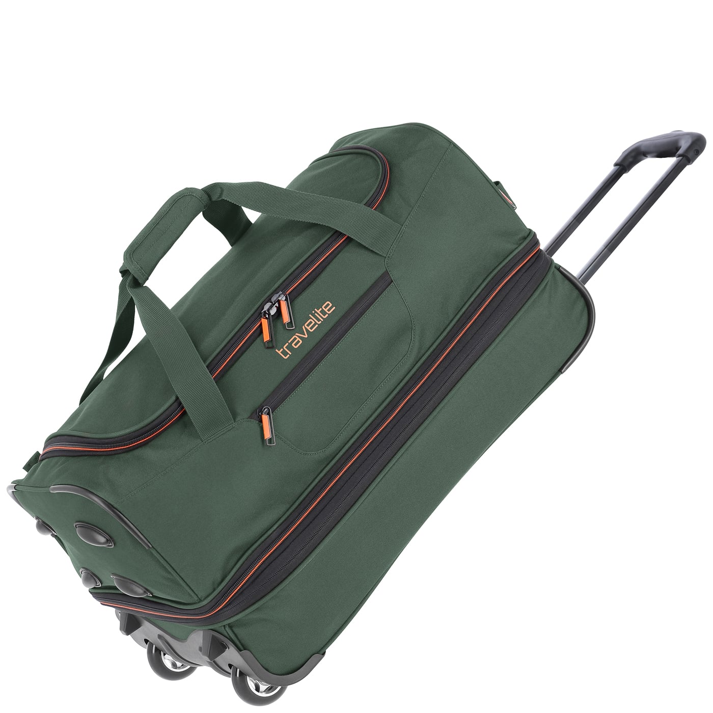 Travelite Reisetasche mit Rollen Basics erw. 51l dunkelgrün