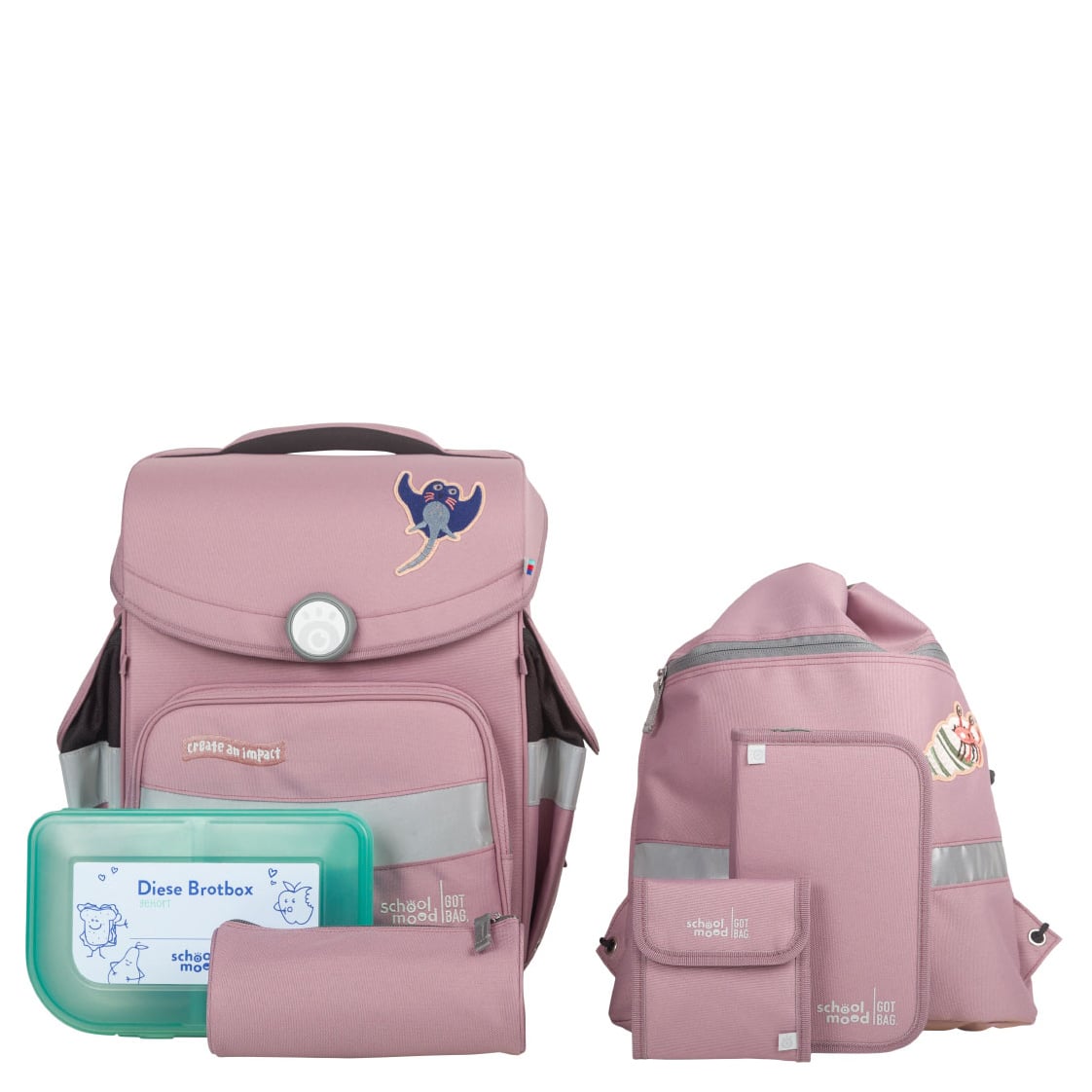 School-Mood Schulranzen Set 6tlg. Timeless Ocean Collection calamary