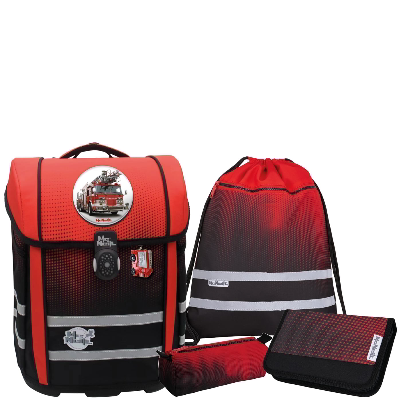 McNeill Schulranzen Set 5tlg. Perfecto (2025) Gradient Cranberry