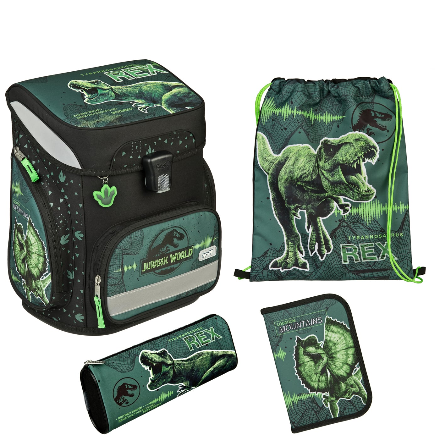 Scooli Schulranzen Set 5tlg. EasyFit Jurassic World (2024)