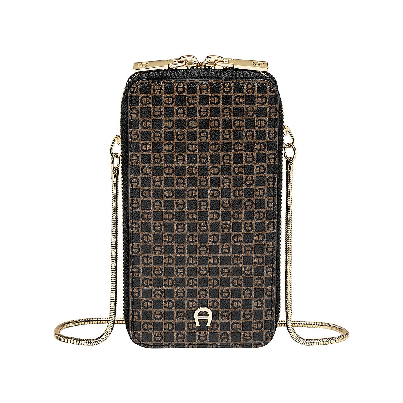 AIGNER Umhängetasche Dadino Fashion Handytasche schwarz/braun