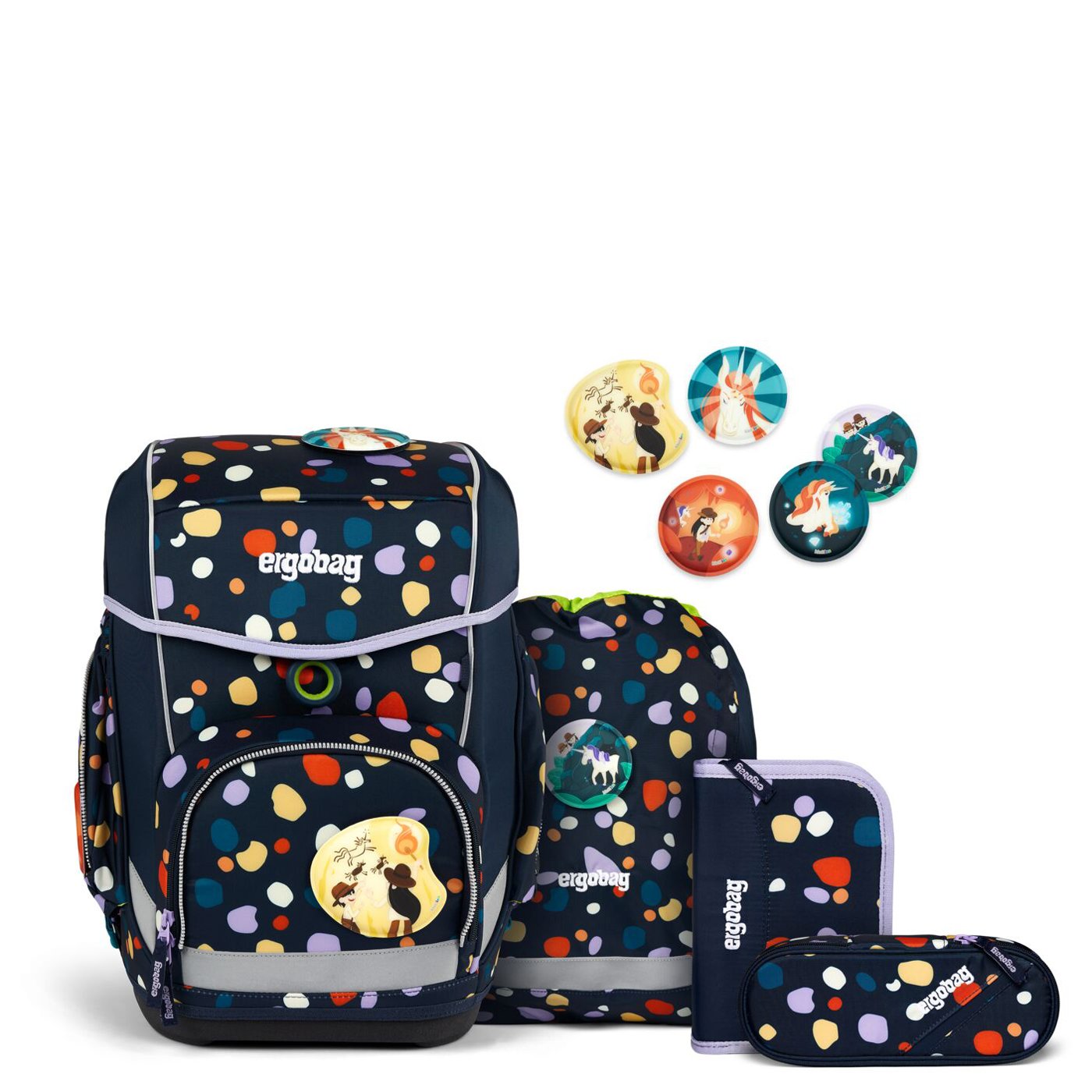 Ergobag Schulranzen Set 5tlg. Cubo (2024) Bärnsteinhöhle