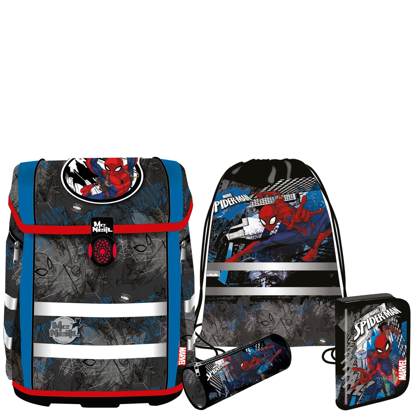 McNeill Schulranzen Set 5tlg. Perfecto (2024) Marvel Spider Man