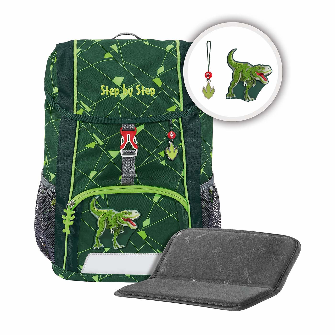 Step by Step Kinderrucksack Set 3tlg. Kid 13l Shine Dino Night