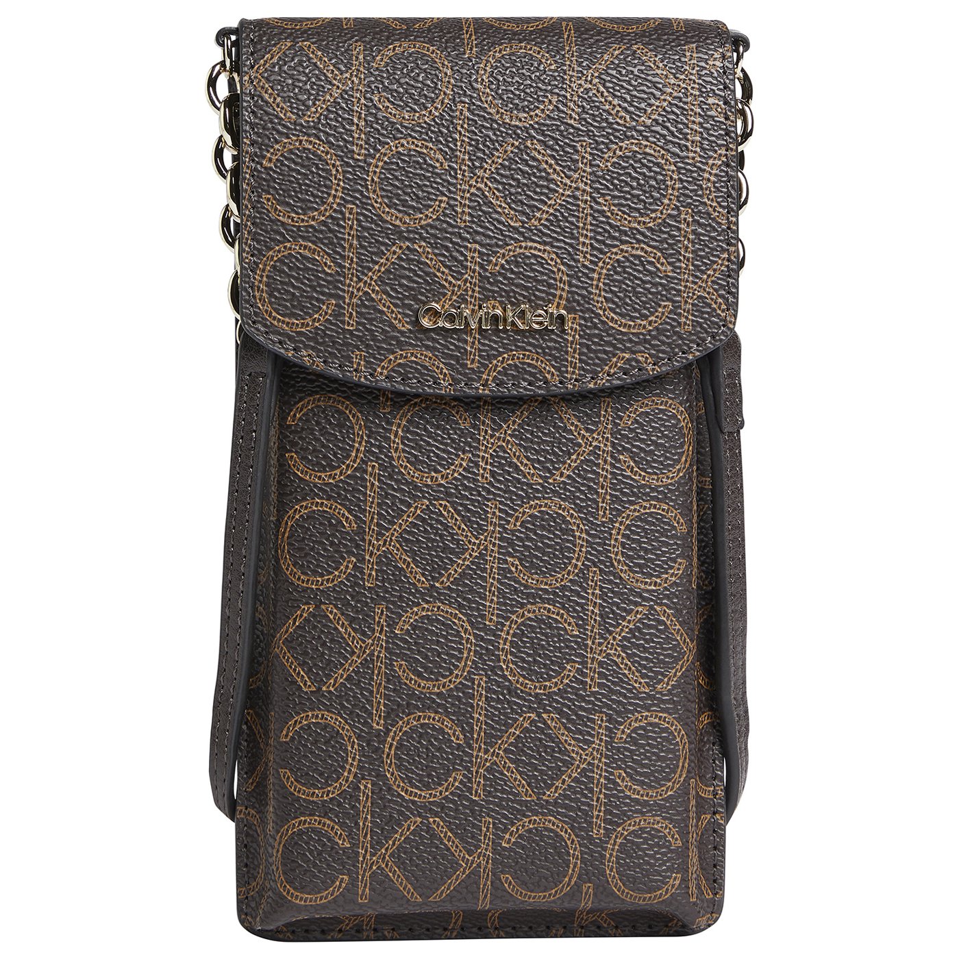 Calvin Klein Umhängetasche CK Must Phone Pouch Xbody dunkelbraun