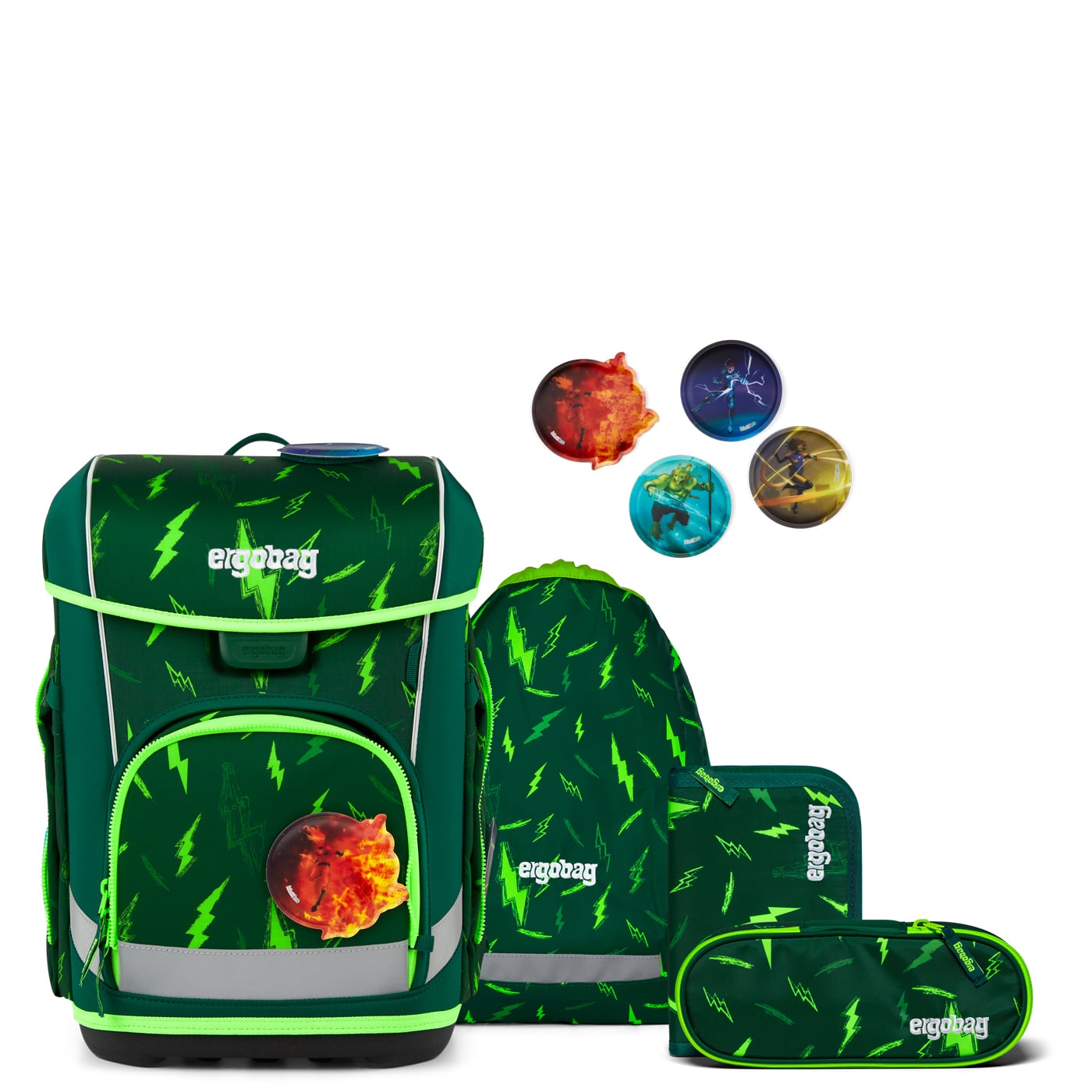 Ergobag Schulranzen Set 5tlg. Cubo Light Color Flash Edition (2026) Bärtastisch