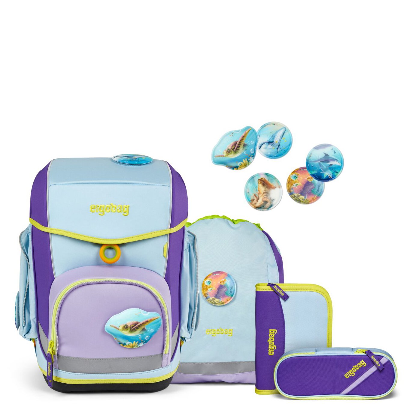 Ergobag Schulranzen Set 5tlg. Cubo (2024) Eco Hero Nature Explorer TauchBär