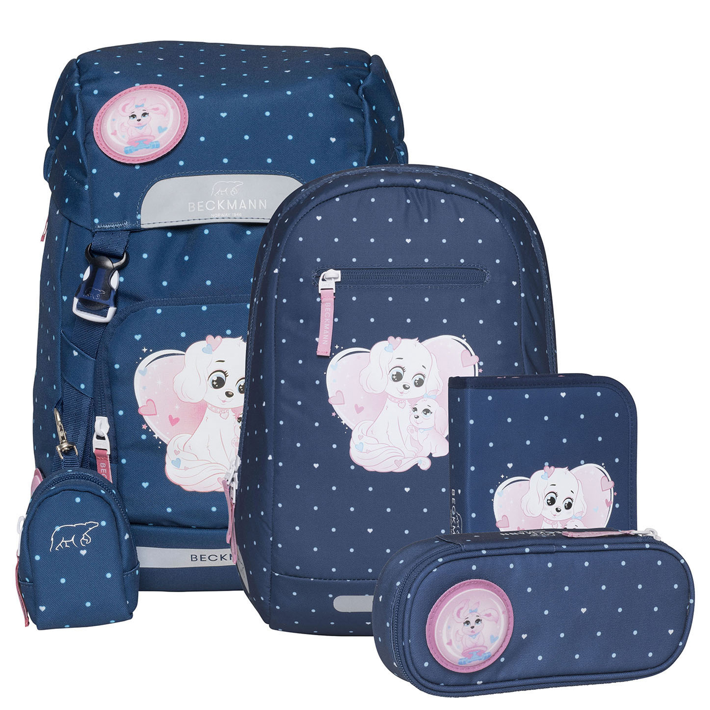 BECKMANN Norway Schulranzen Set 6tlg. Classic 22l Pet Friends Blue