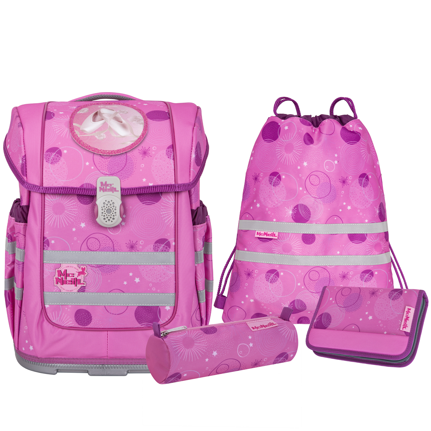 McNeill Schulranzen Set 5tlg. Ergo Compacto (2024) Pinky