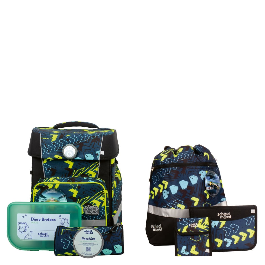 School-Mood Schulranzen Set 7tlg. Champion Maxx Elias Rennwagen