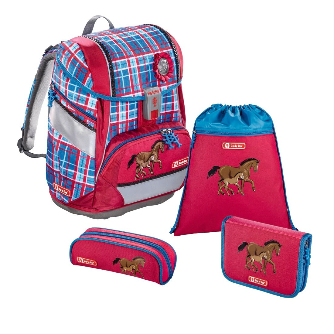 Step by Step Schulranzen Set 4tlg. 2in1 Horse Family