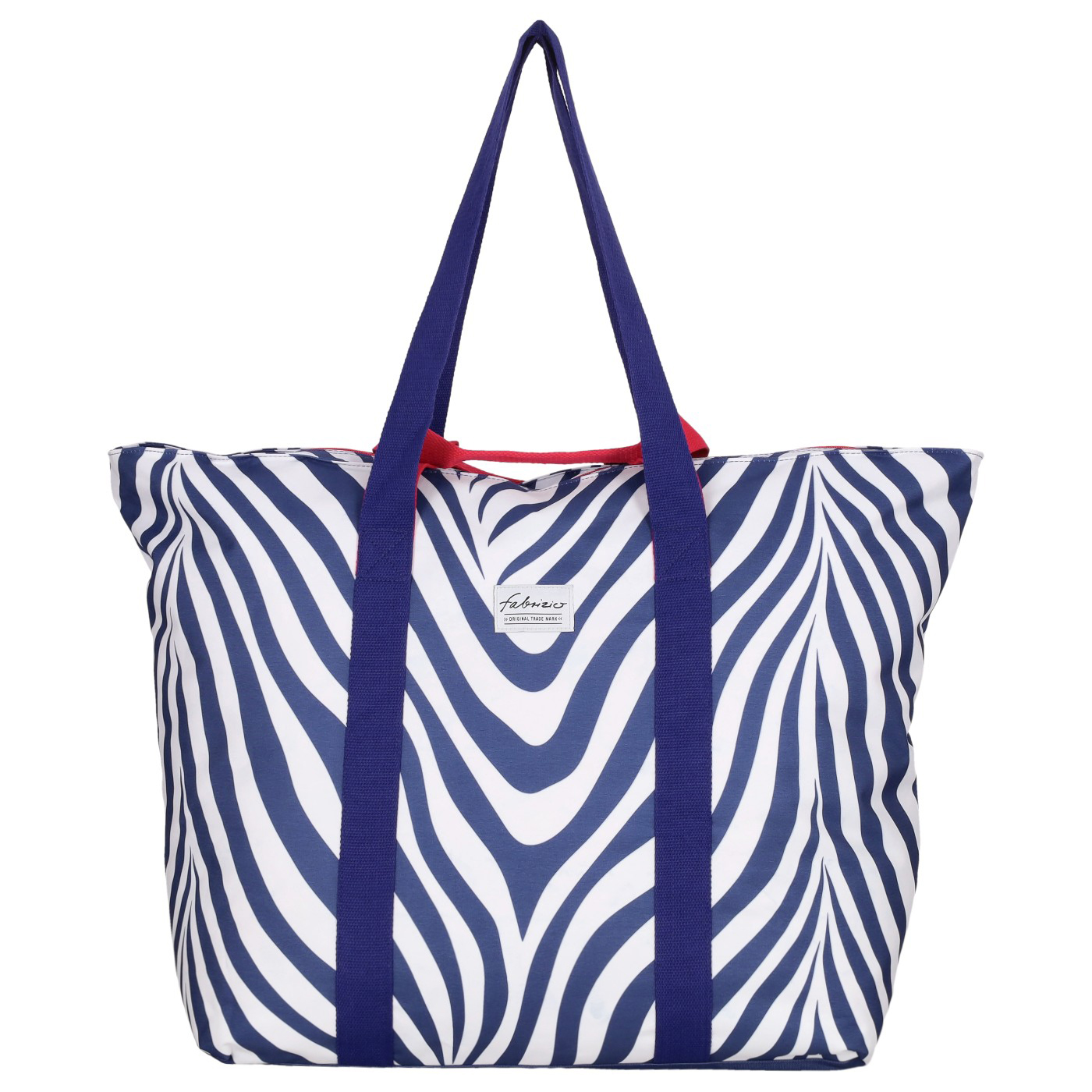 Fabrizio Strandtasche Vibrant Prints XXL 50464 blue-white zebra