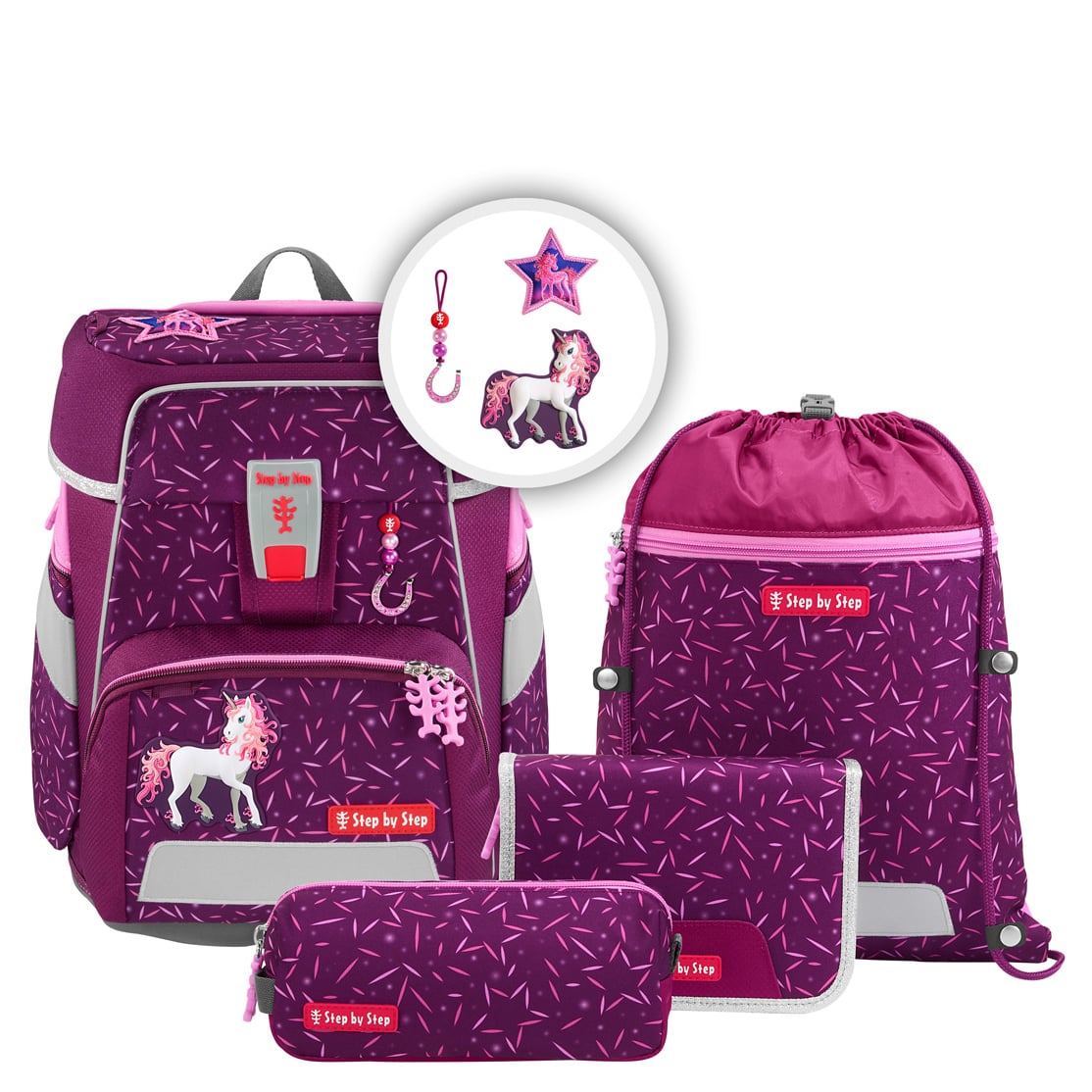 Step by Step Schulranzen Set 5tlg. Space (2026) Pretty Unicorn Nuala