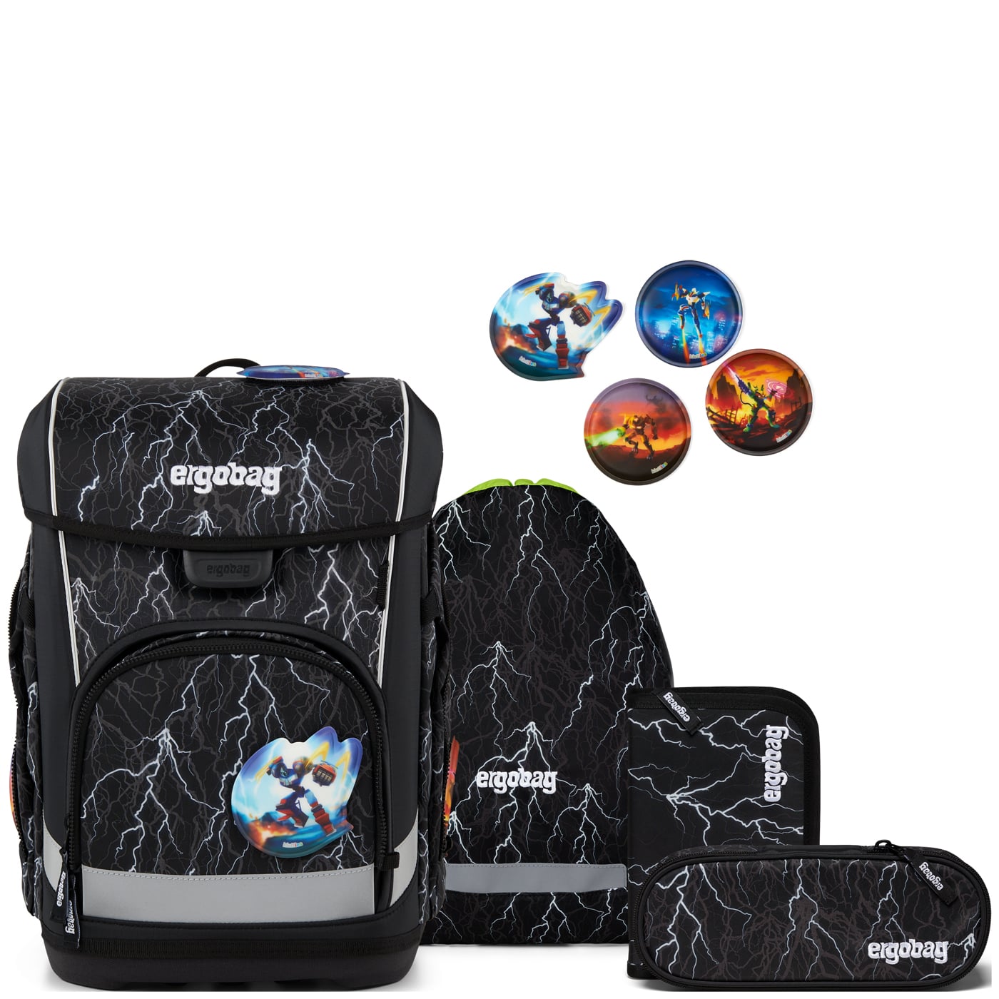 Ergobag Schulranzen Set 5tlg. Cubo Light Reflex Edition (2026) Super ReflektBär