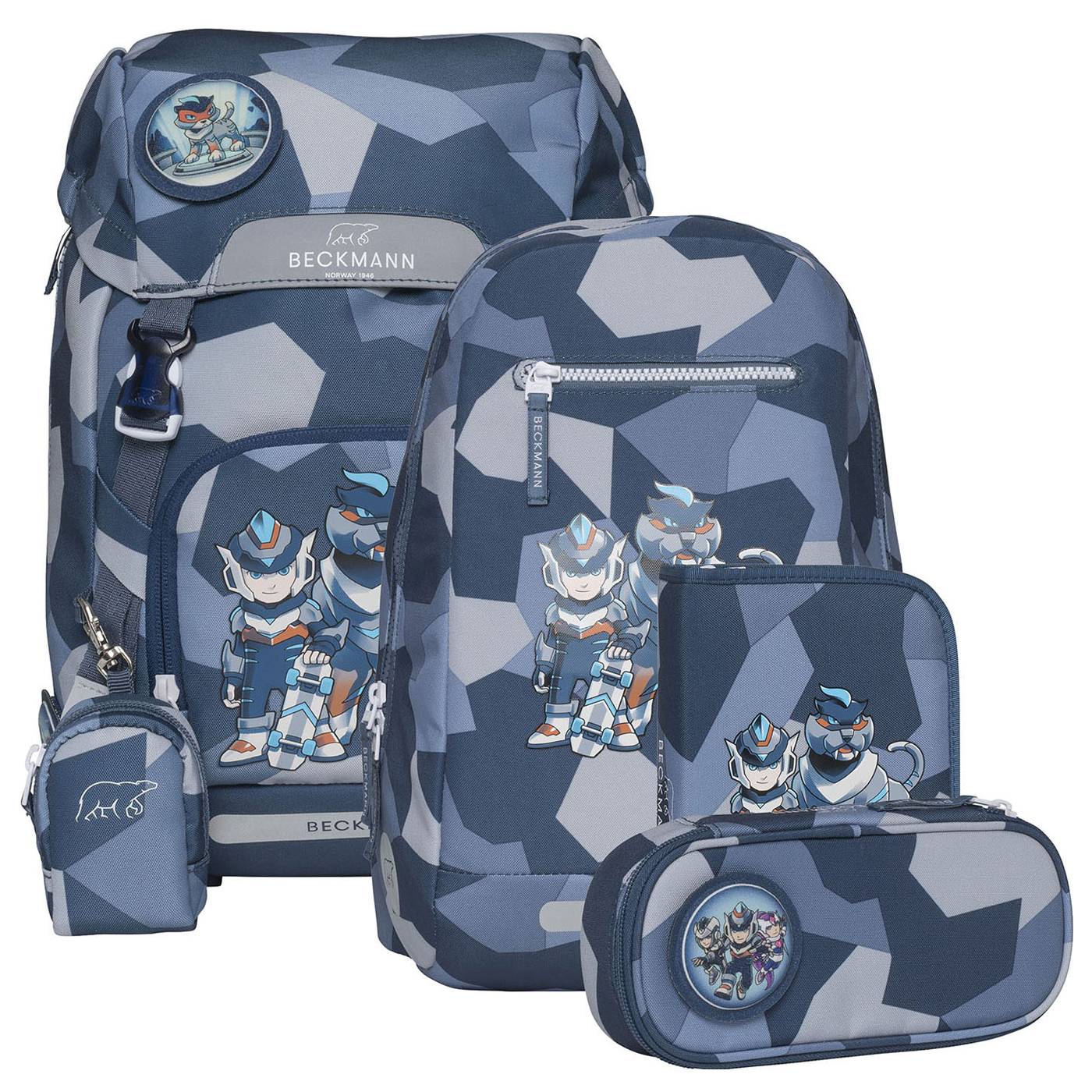 BECKMANN Norway Schulranzen Set 6tlg. Classic 22l Tiger Race