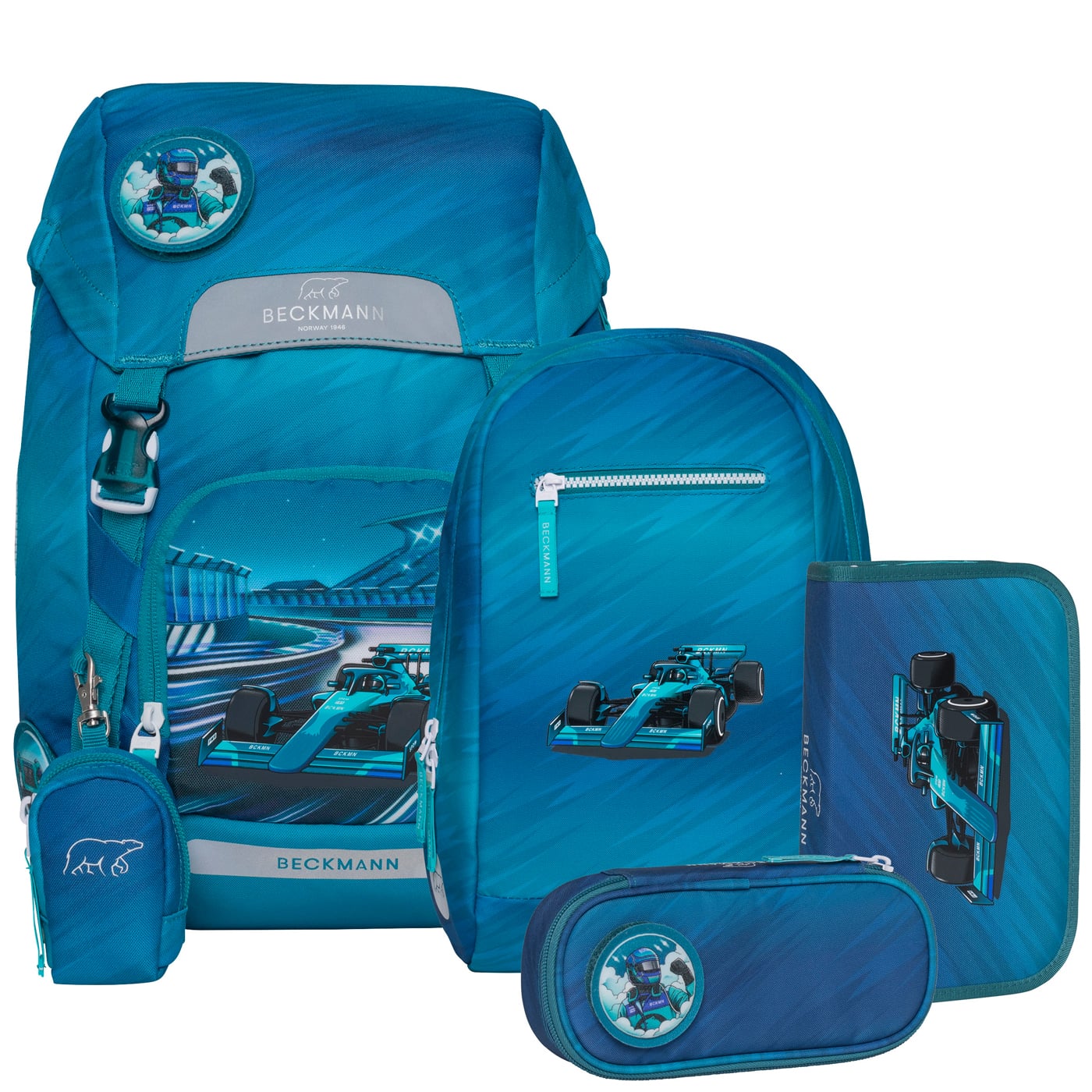 BECKMANN Norway Schulranzen Set 6tlg. Classic 22l Racing