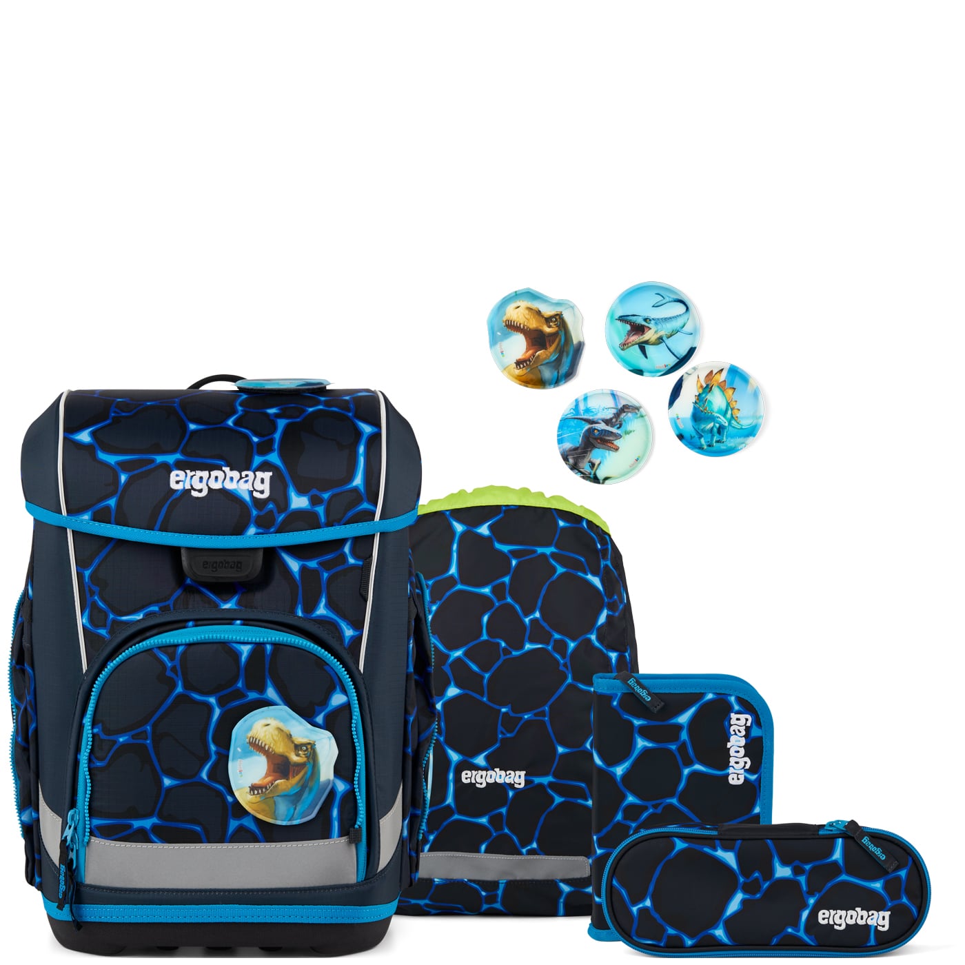 Ergobag Schulranzen Set 5tlg. Cubo Light Color Flash Edition (2026) Bärassic Garden