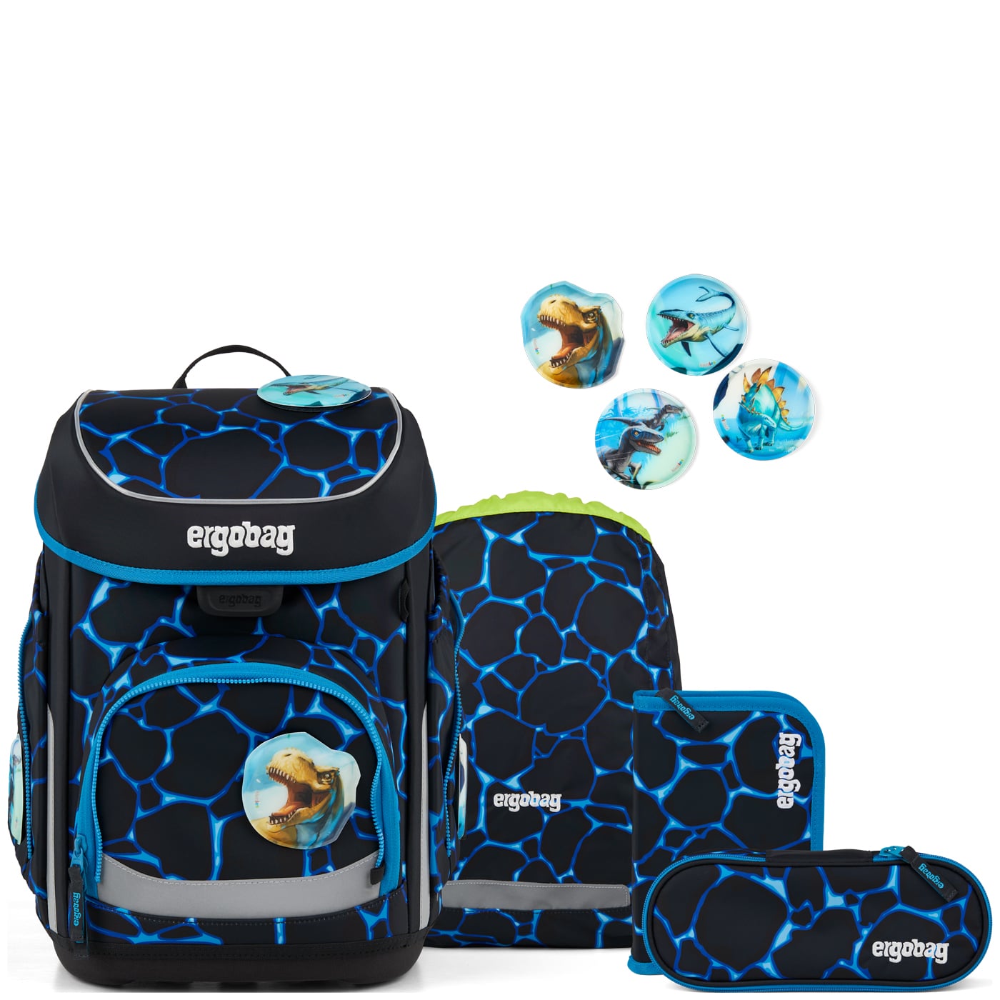 Ergobag Schulranzen Set 5tlg. Cubo Color Flash Edition (2026) Bärassic Garden