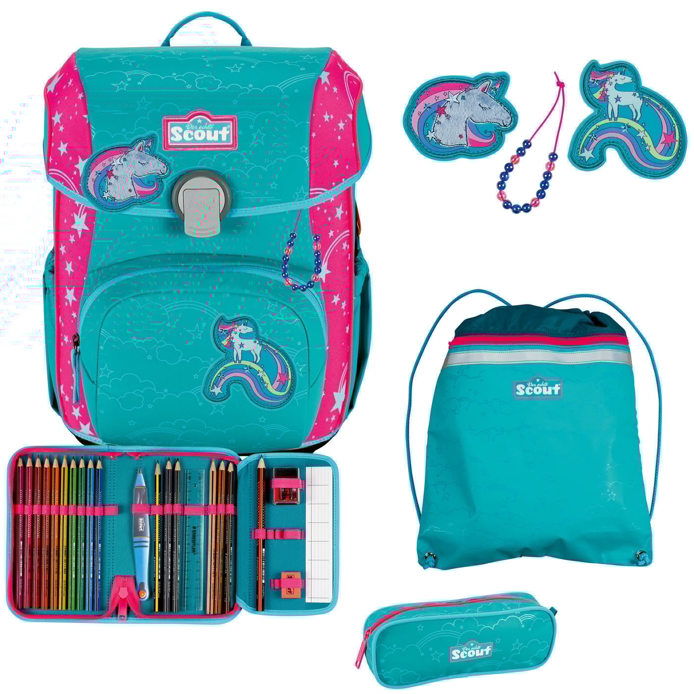 Scout Schulranzen Set 4tlg. Neo Superflash Extreme Unicorn (2024)