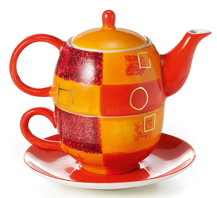 Tea for one Patricia Keramik mit Goldauflage 