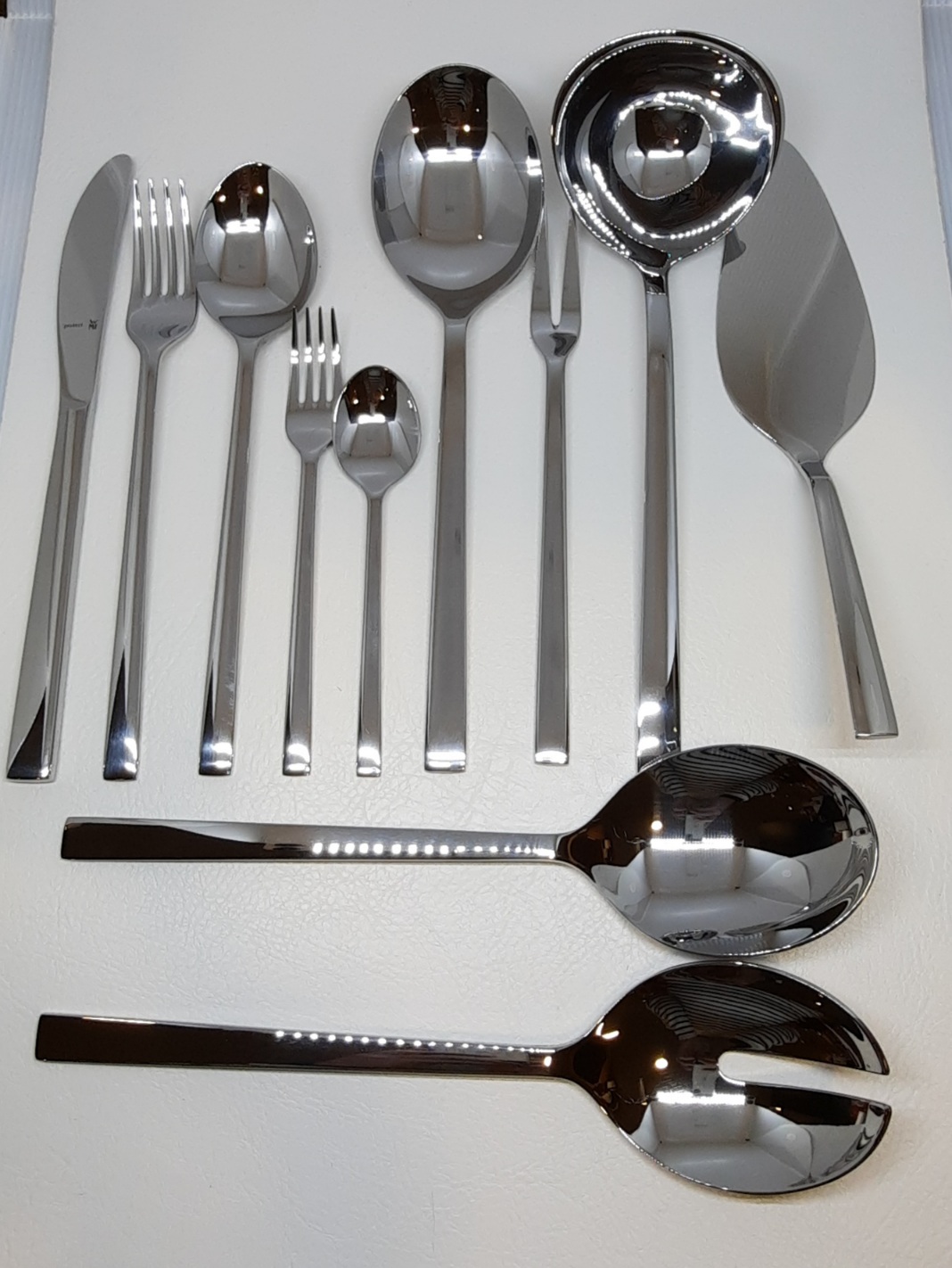 Besteck Set 66 Sonic Crom. Protect für 12 Personen Tafelbesteck 5tlg, 2tlg Salatbesteck,1Fleischgabel 